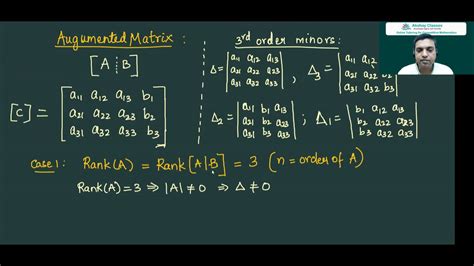 LINEAR ALGEBRA M 16 Solutions Of Linear Equations By Rank YouTube