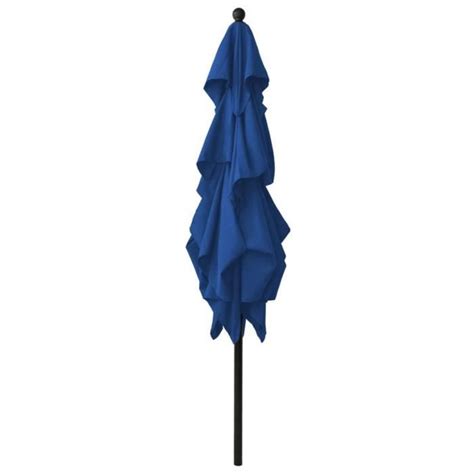 Atyhao Parasol à 3 niveaux avec mât en aluminium Bleu azuré 2 5x2 5 m