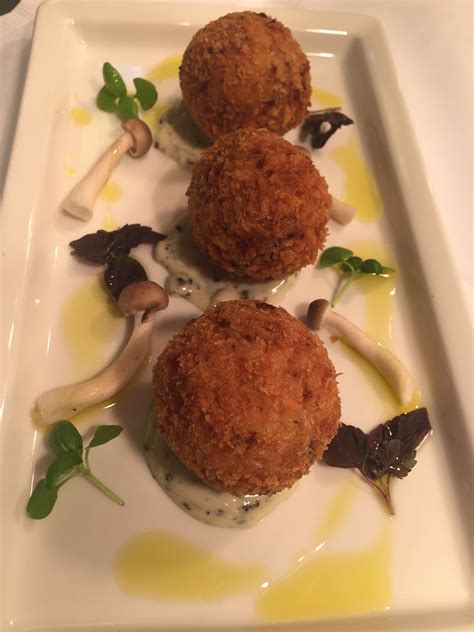 Wild Mushroom Arancini Truffle Mayo Food Stuffed Mushrooms Arancini