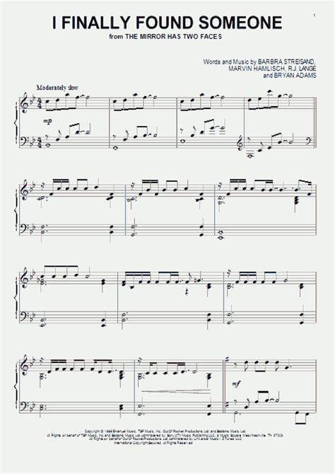 I Finally Found Someone Piano Sheet Music