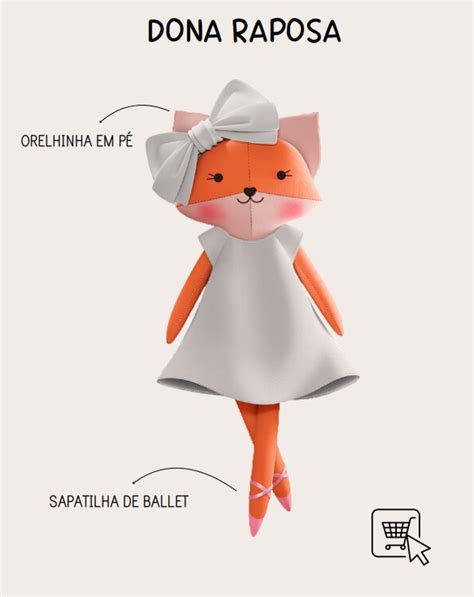 Kit Dona Raposa Liso Nude Veste Brincando