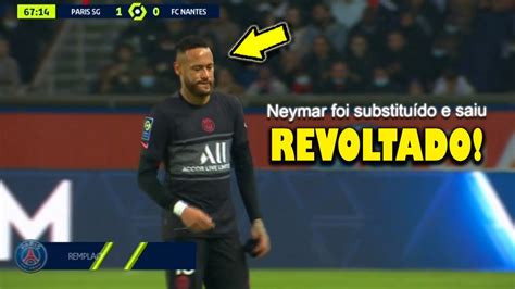 Veja o momento em que Neymar sai revoltado após ser substituído YouTube