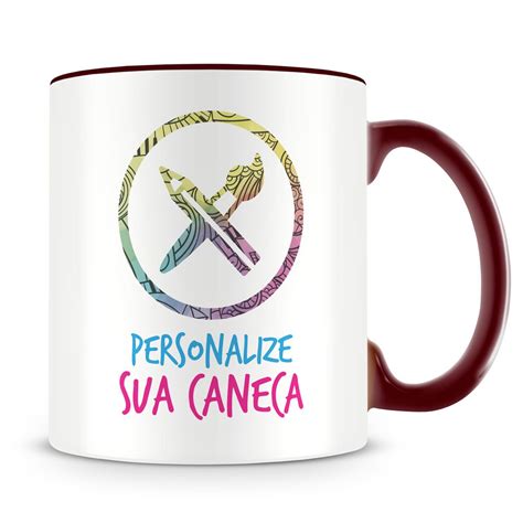 Caneca Personalizada Do Seu Jeito Al A E Interior Vinho Caneca