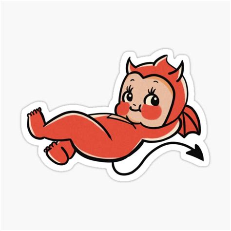 Cute Devil Child Sticker For Sale By Wabisabis Redbubble