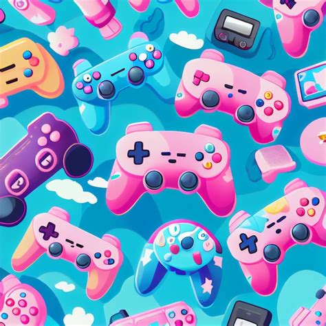 Ilustraci N De Gamepad De Videojuego Lindo Controlador De Juegos Kawaii