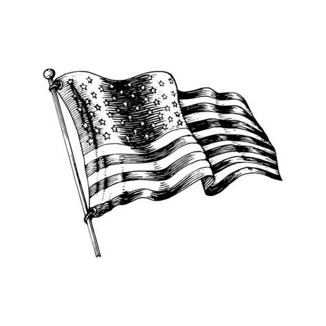 American Flag Pencil Sketch