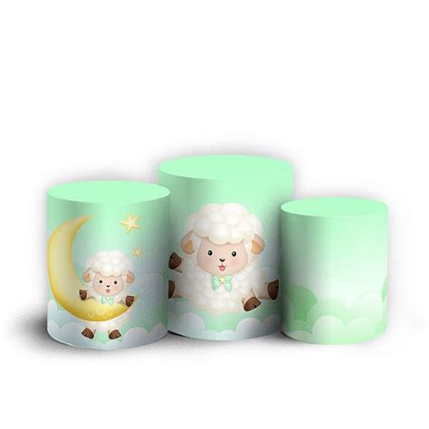 Trio Cilindro Ovelinha Cute Sublimado D El Stico Sublistamps