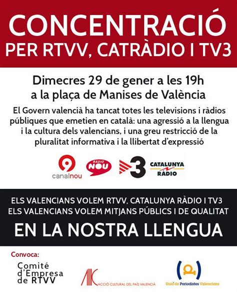 Concentració per RTVV CatRàdio i TV3 i contra la censura