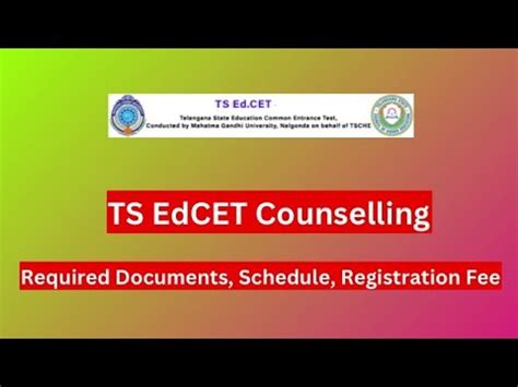 Ts Edcet Counselling Required Documents Schedule Registration