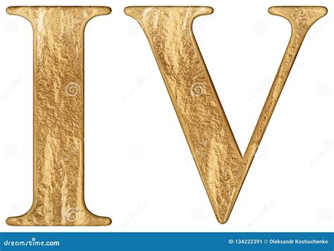 Roman Numeral Iv Quattuor 4 Four Isolated On White Background 3d