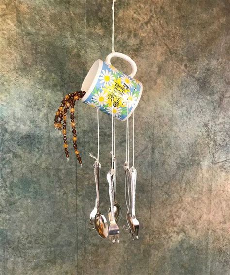 Happy Birthday Wind Chime Unique Coffee Cup Wind Chime Fun Etsy