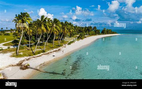 Aerial Of White Sand Beach On Home Island Cocos Keeling Islands