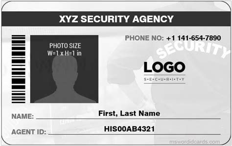 4 Best Ms Word Security Guard Id Card Templates Download