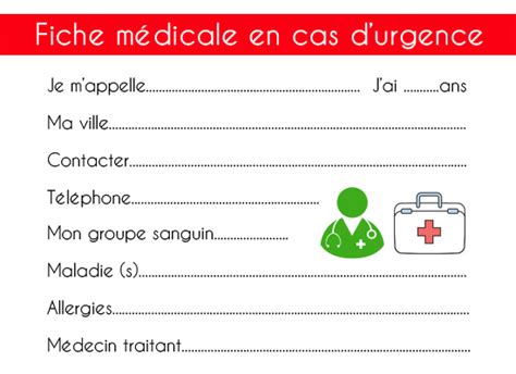 Fiche M Dicale D Urgence Ile De La R Union