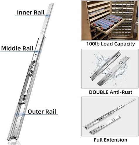 Plantex Full Extension Ball Bearing Telescopic Channel Runner Drawer