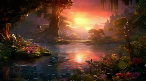 Beautiful Anime Sunset Scenery Dramatic Fantasy 30657406 Stock Photo at ...