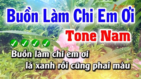 Karaoke Buồn Làm Chi Em Ơi ( Tone Nam ) Bolero Ballad Nhạc Sống | Tú ...