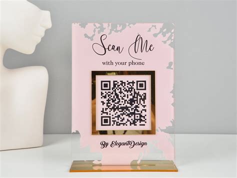 Social Media Acrylic Qr Code Sign Custom Size Lets Get Etsy Uk