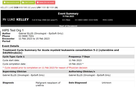 Episoft First To Implement Cycle Based Cancer Event Summary Upload To