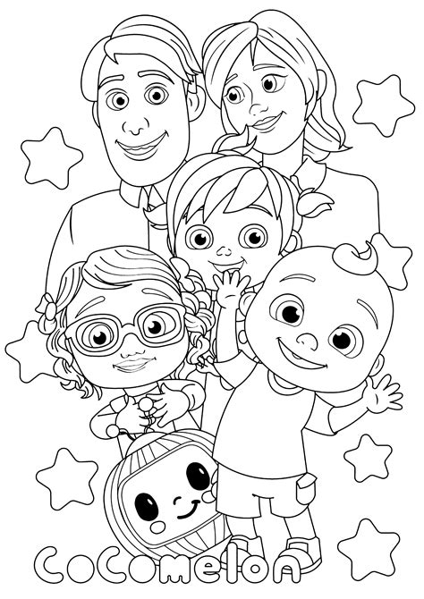 Jj Avec Cody Et Autres Personnages De Cocomelon Coloriage Cocomelon