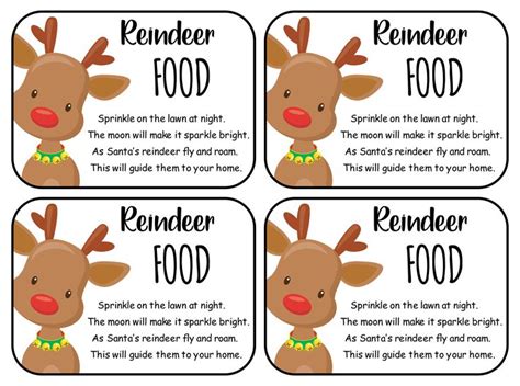 Reindeer Food Poem Template Magic Reindeer Food Reindeer Food Poem