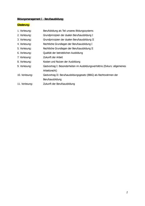 Bi Ma Zusammenfassung Zsmfassung Mit Vorlesungsfolien