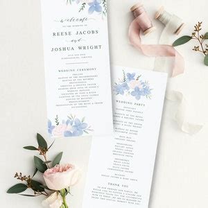 Wedding Ceremony Program Template Floral Wedding Programs - Etsy