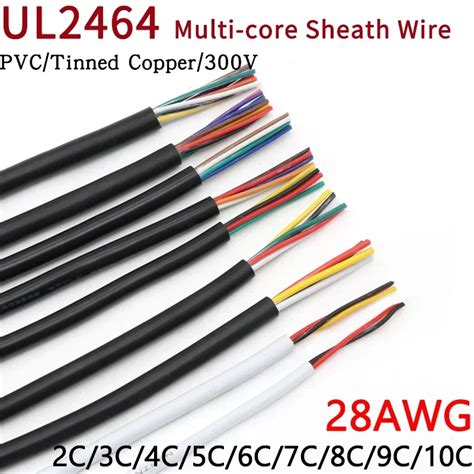 2 5 10M 28AWG UL2464 Sheathed Wire Cable Channel Audio Line 2 3 4 5 6