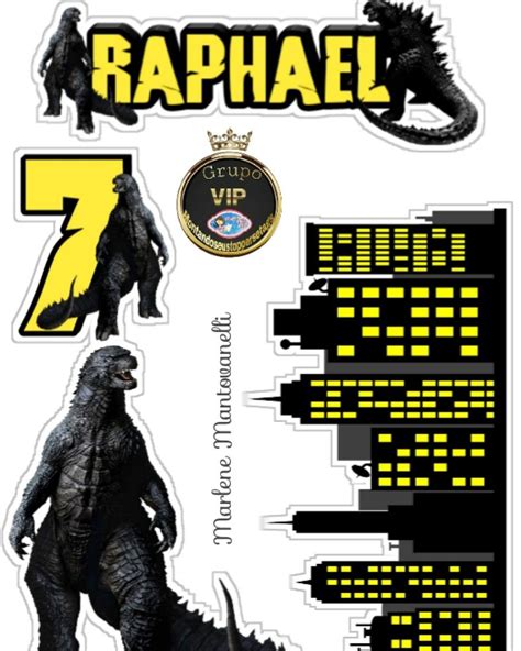 The Godzilla Sticker Is Shown In Yellow And Black