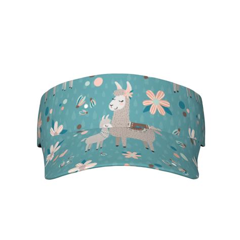 Lukts Teal Mama Llama Sun Sports Visor Adjustable Cap For Men Women