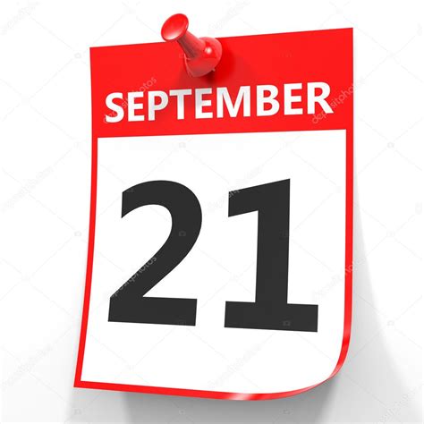 September 21. Calendar on white background. — Stock Photo © iCreative3D ...