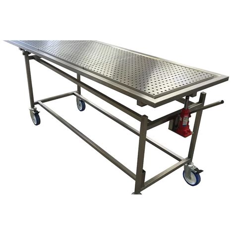 Table D Embaumement Hydraulique Envair Sur Roulettes En Acier