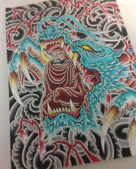 Japanese Dragon Leg Sleeve Tattoo