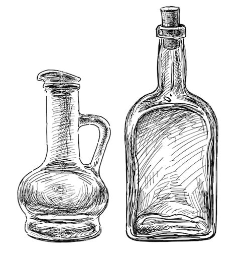 Premium Vector Sketches Of Glass Bottles For Plant Oil