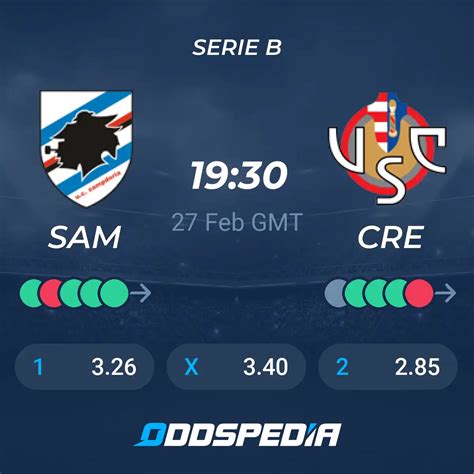 Sampdoria Vs Cremonese Predictions Odds Live Score Stats