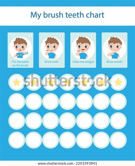 Boy Brush Teeth Chart Brush Teeth Stock Vector (Royalty Free ...