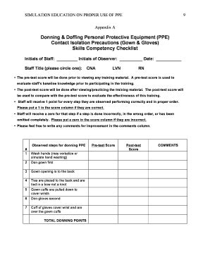 Donning And Doffing Ppe Checklist - Fill and Sign Printable Template Online