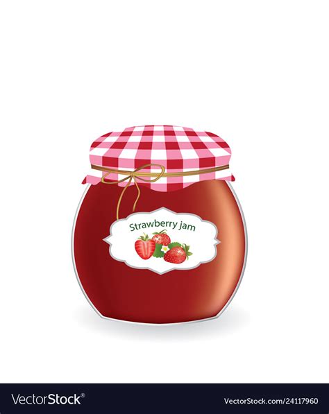 Strawberry Jam Jar Royalty Free Vector Image Vectorstock