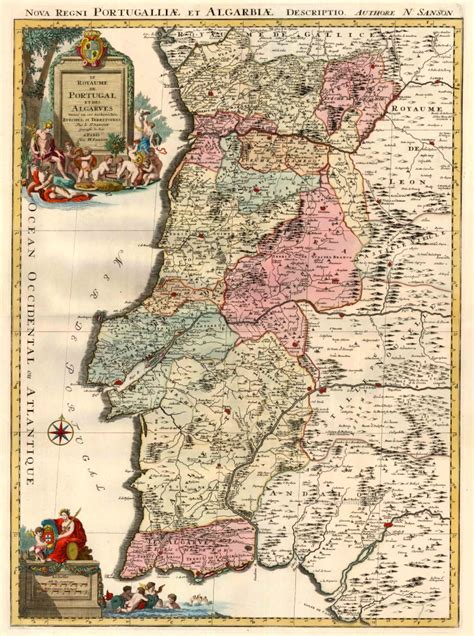 Antique Map Of Portugal By Sanson Covens Mortier Sanderus Antique