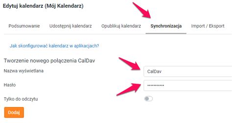 Jak dodać i skonfigurować kalendarz CalDAV Pomoc dhosting pl