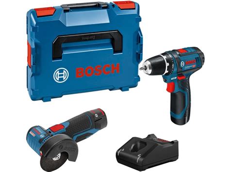 Bosch Professional Combo Set GSR 12 V 15 GWS 12 V 76 2x2 Ah Akku In L