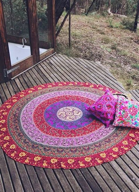 Indian Mandala Cotton Round Tapestry Throw Table Cloth Etsy