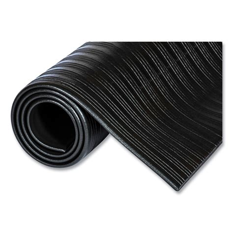 Ribbed Vinyl Anti Fatigue Mat Rib Embossed Surface 36 X 144 Black