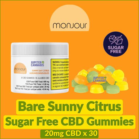 Monjour Bare Sunny Citrus Sugar Free Cbd Gummies Jupiter Cannabis