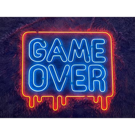 Custom Game Over Neon Sign Game Player Led Sign Gaming Neon Etsy