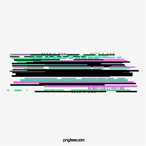 Abstract Color Digital Fault Text Border Glitch Frame Geometric Png