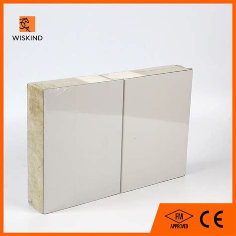 50mm 75mm 100mm 150mm Insulation Fireproof Rock Wool And PU Sandwich