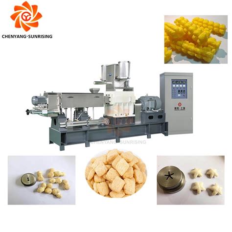 China Automatic Extruded Puffed Corn Snacks Puff Food Processing