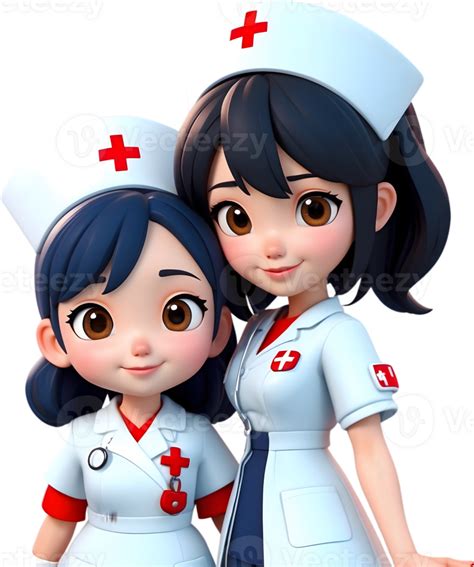 Ai Generated Cartoon Nurse And Doctor Png 35670484 Png