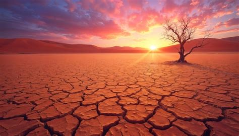 Paisagem De Terra Rachada Pela Seca Imagem Gerada Ia